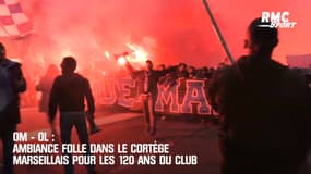 OM – OL : Ambiance folle dans le cortège marseillais pour les 120 ans du club