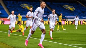 Kylian Mbappé lors de Suède-France, à Solna le 5 septembre 2020