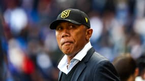 Antoine Kombouaré lors du match Lyon-Nantes (2-0, L1), le 6 octobre 2024