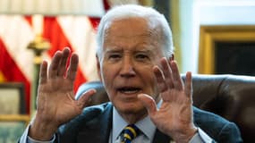 Le président américain Joe Biden dans le bureau ovale de la Maison Blanche le 10 janvier 2025.