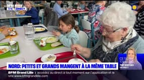 Nord: les seniors mangent avec les enfants à la cantine scolaire