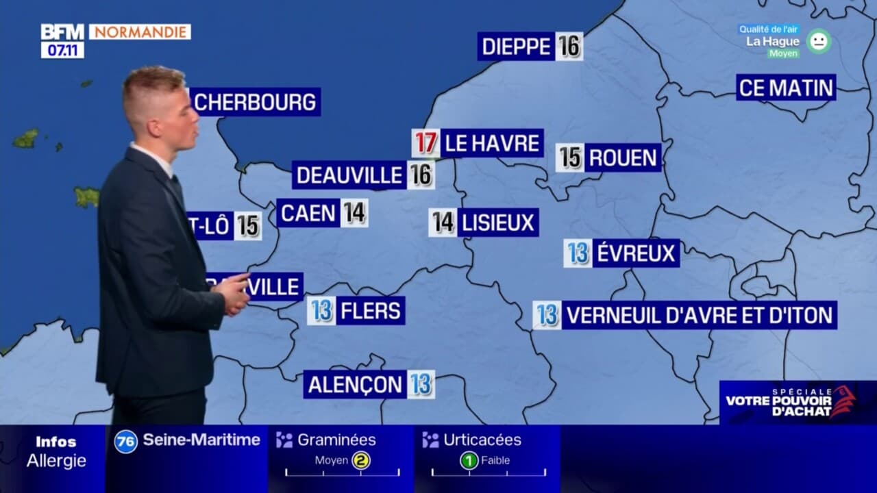 Météo Normandie: des averses tout au long de la journée ce lundi, 21°C ...