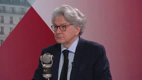 L'ancien commissaire européen au Marché intérieur, Thierry Breton, le 15 mai 2025 sur BFMTV-RMC