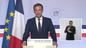 Olivier Véran le 20 juillet 2022 lors d'un point presse 