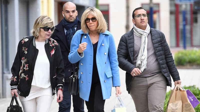 Michèle Marchand (à gauche), en compagnie de Brigitte Macron, le 22 avril 2017 au Touquet. - Eric Feferberg - AFP