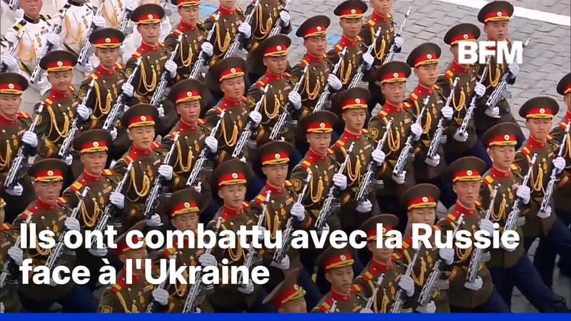 Des soldats nord-coréens participent au défilé de la Victoire à Moscou