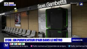 Un purificateur d'air installé dans une station du métro de Lyon
