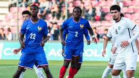Thierno Barry and Castello Lukeba avec les l'équipe de France Espoirs contre l'Ouzbékistan, le 4 juin 2025