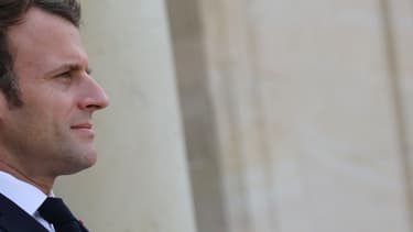 Emmanuel Macron sur le perron de l'Élysée, le 30 avril 2019.