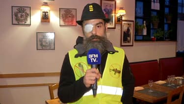 Jérôme Rodrigues, gilet jaune blessé à l'oeil.