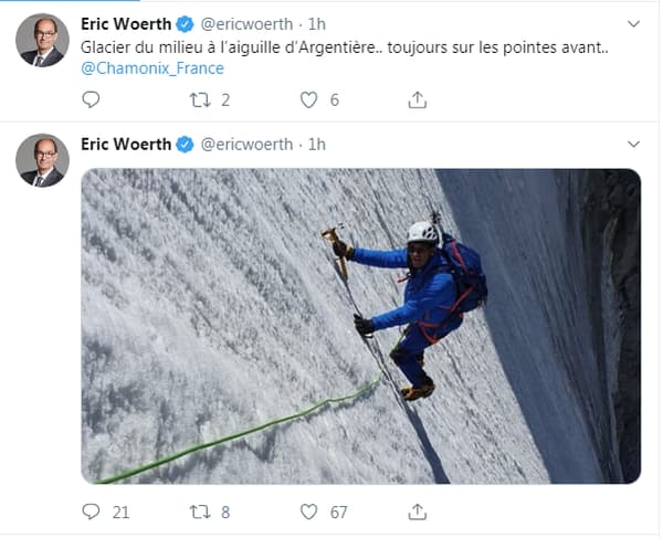 Eric Woerth moqué sur Twitter après avoir posté une photo d'escalade
Eric Woerth moqué sur Twitter après avoir posté une photo d'escalade