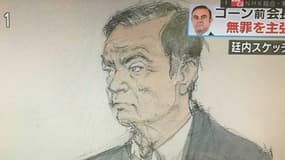 Dessin de presse. Carlos Ghosn est apparu amaigri, mais rasé et en costume lors de sa première apparition publique depuis son arrestation le 19 novembre.