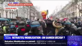 Manifestation à Paris: les forces de l'ordre chargent les black bloc, le cortège ralenti à Bastille