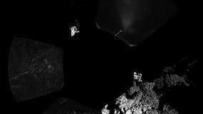 Vue à 360° autour du point d'atterrissage du robot Philae. 