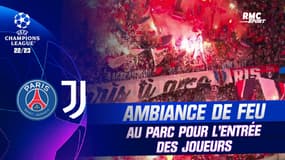 PSG - Juventus : Ambiance de feu au Parc pour l'entrée des deux équipes