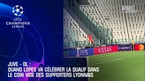 Juve-OL: Quand Lopes va célébrer la qualif dans le coin vide des supporters Lyonnais