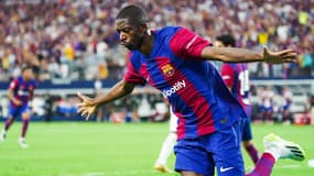 Ousmane Dembélé lors du match amical Barça-Real (3-0), le 29 juillet 2023