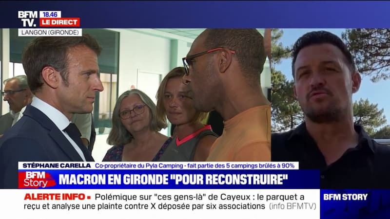 Un propriétaire de camping sur la dune du Pilat réagit après la venue d'Emmanuel Macron en Gironde