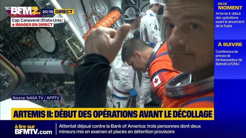Mission lunaire Artemis 2: l'équipage arrive dans la capsule Orion