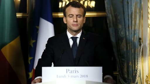 Le président Emmanuel Macron lors d'une conférence de presse le 5 mars 2018
