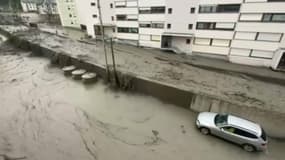 De violents orages ont donné lieu à des inondations à Modane en Savoie le 30 juin 2025.