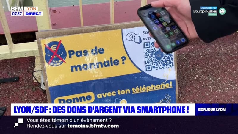 Lyon: des dons d'argent via smartphone pour les SDF