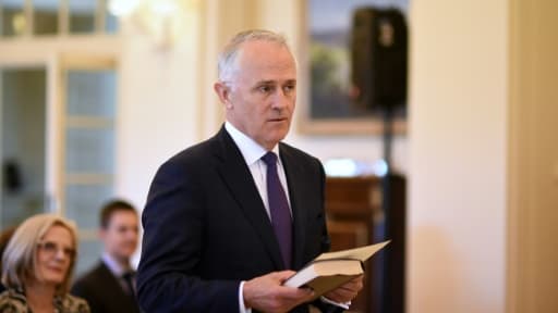 Le nouveau Premier ministre australien Malcolm Turnbull prête serment le 15 septembre 2015 à Canberra