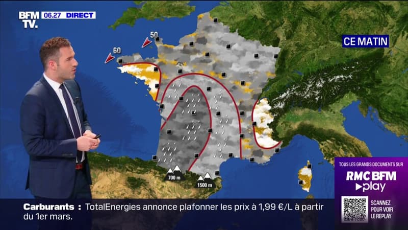 Un temps pluvieux sur une majeure partie du pays ce jeudi