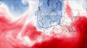 Illustration de la goutte froid au-dessus de la France en mai 2023.