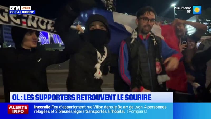 Ligue Europa: les supporteurs de l'OL retrouvent le sourire après leur victoire