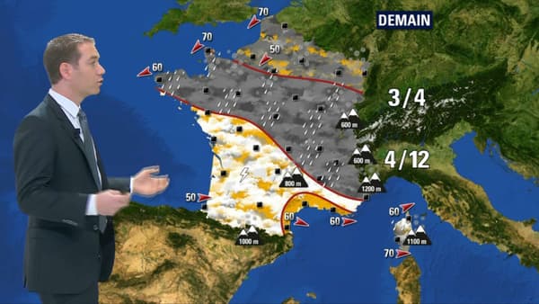 Le temps samedi couvrira une bonne partie de la France de pluie.