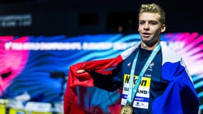Léon Marchand lors des championnats du monde de natation à Budapest, le 18 juin 2022.