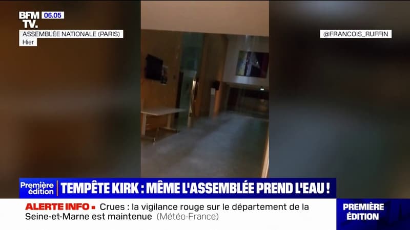 Tempête Kirk: l'un des bâtiments de l'Assemblée nationale touché par des infiltrations d'eau