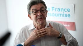 Le leader de la France insoumise (LFI), Jean-Luc Mélenchon, lors d'une conférence de presse à Marseille, le 6 juin 2020