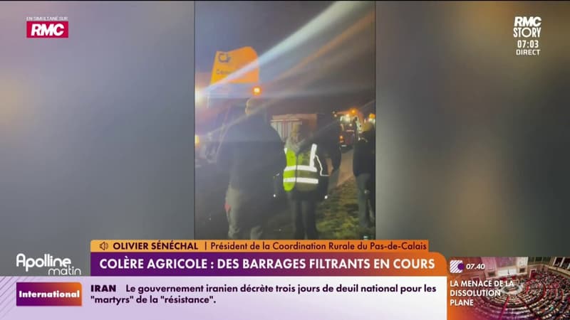 Colère agricole : des barrages filtrants en cours