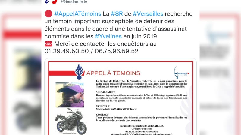 Dans les Yvelines, la gendarmerie recherche un témoin important après une tentative d'assassinat