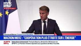 Rencontre avec le chancelier allemand: "Nous avons connu des vies politiques, en Allemagne et en France, différentes mais elles n'ont jamais empêché le couple franco-allemand d'avancer", estime Emmanuel Macron