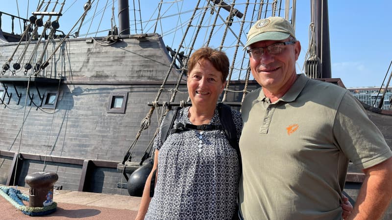 Thierry Cazé et son épouse devant El Galeon