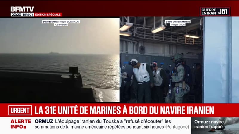 Les images de la 31e unité de Marines à bord du navire iranien