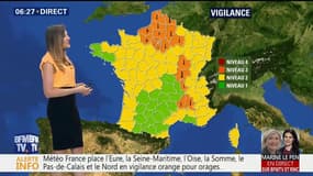 21 départements sont placés en vigilance orange pour orages et/ou canicule