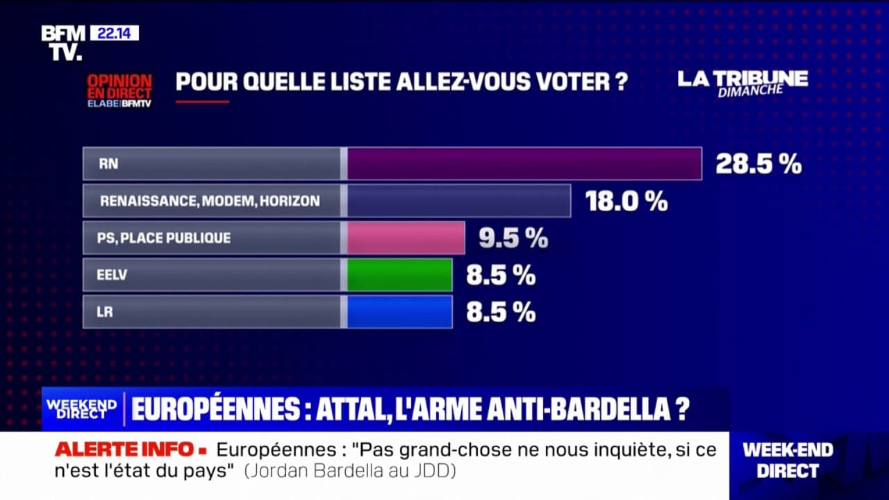 Européennes le Rassemblement National est en tête des intentions de