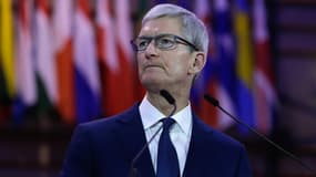 Tim Cook devant le Parlement européen, le 24 octobre. 