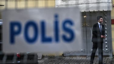 Entrée du consulat saoudien à Istanbul.