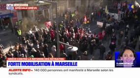 Grève contre la réforme des retraites: forte mobilisation à Marseille