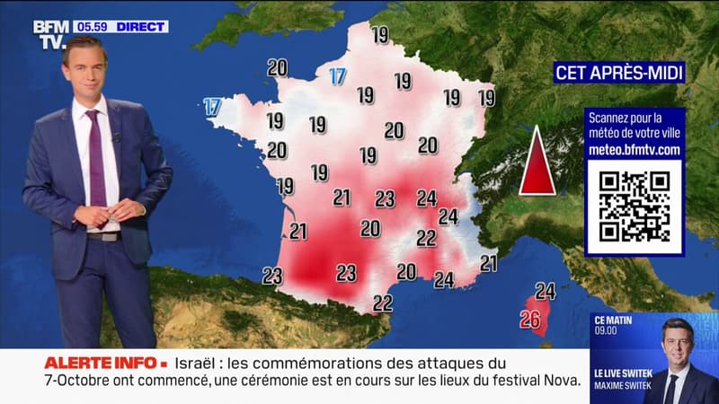 Regarder la vidéo De la pluie et des orages sur toute la France, avec des températures comprises entre 17°C et 26°C... La météo de ce lundi 7 octobre