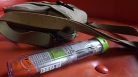 Un stylo d'adrénaline Epipen près d'un sac (Photo d'illustration).