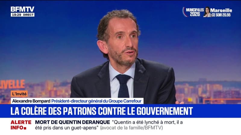 "Il faut que la France redevienne compétitive", assure Alexandre Bompard, président-directeur général du Groupe Carrefour