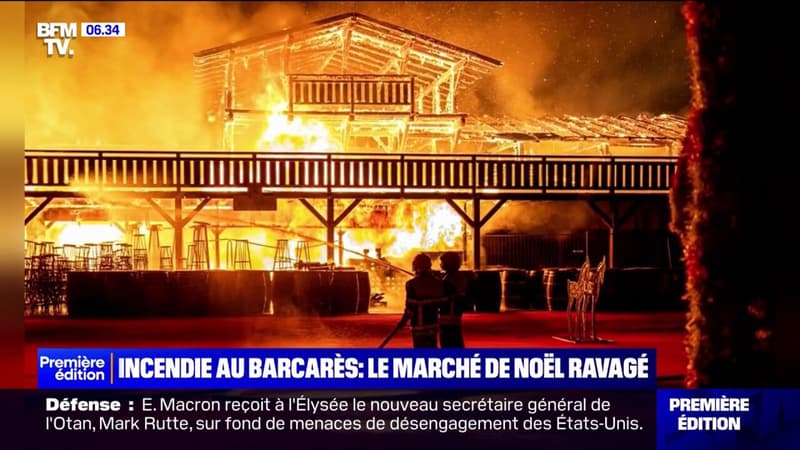 Incendie au Barcarès: les images du village de Noël calciné