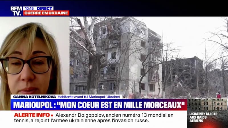 L'émotion d'une habitante de Marioupol ayant fui sa ville dévastée par les bombes