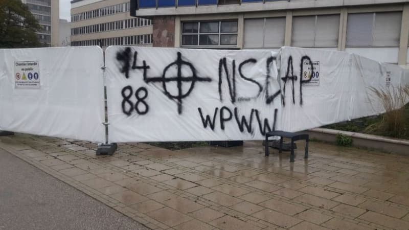 Tags devant la faculté de droit de Strasbourg. 